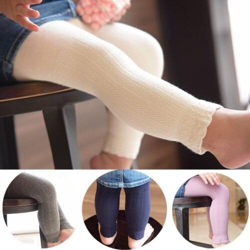 Girls Pencil Pant Autumn 2018 Korean Knitted cotton Kids Leggings Solid Color Legging Baby Toddler Ankle Luster Pencil Pants