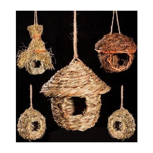 Birds nest straw parrots nest, warm natural bird house decorations, budgerigar small birds nest free shipping