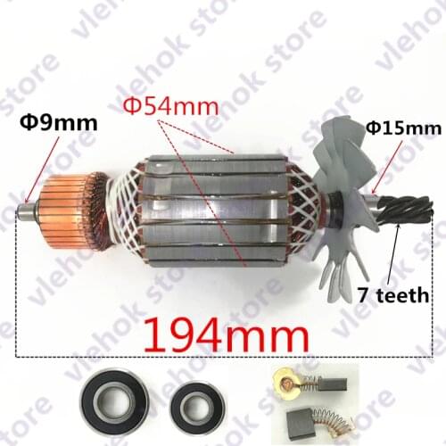 7 Teeth AC220-240V Armature Rotor 516563-1 516564-9 replace for MAKITA 2414B 2414NB electric power tool accessory