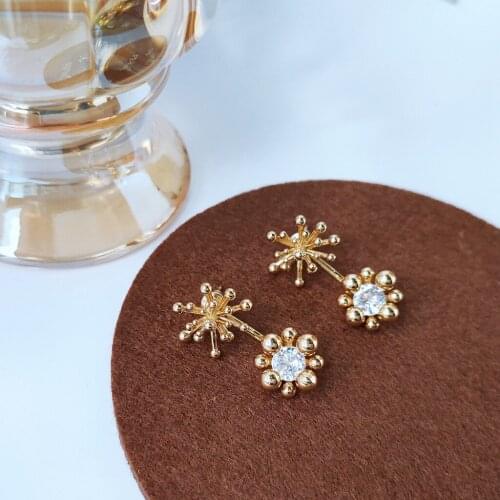 Stud Earrings for Women Fashionable Geometric Zircon Earrings Simple Light Luxury Earrings Trendy 2020 Jewelry Wholesale