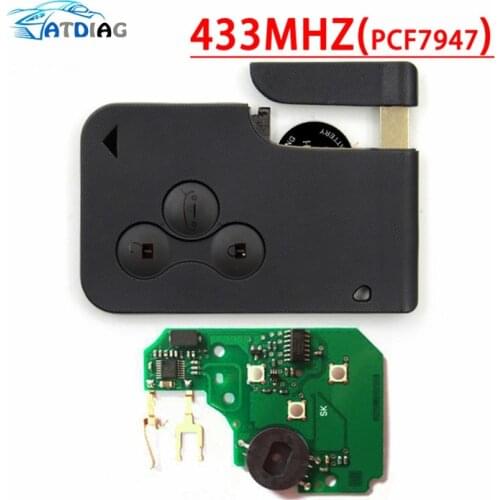 3 Buttons 433MHZ Smart Key Card for Re-nault BRAND NEW High Quality Remote Key Re-nault Me-gane Smart Card 3 Button
