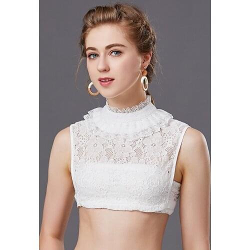 Vintage White Fake Collar Lace Womens False Collar Stand Ladies detachable collar shirt Black Peter Pan Removable Nep Kraagie
