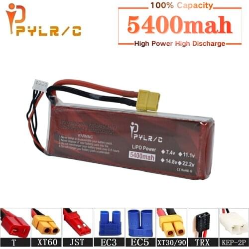High Rate 14.8v 5400mAh Lipo Battery For RC Helicopter Parts 4s Lithium battery 14.8v 50C RC Cars Airplanes Drone Battery T/XT60