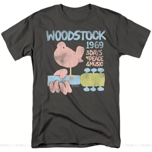 Woodstock 1969 50 YEARS DOVE Vintage Style Licensed Adult T-Shirt All Sizes Cotton Streetwear Funny Tee Shirt