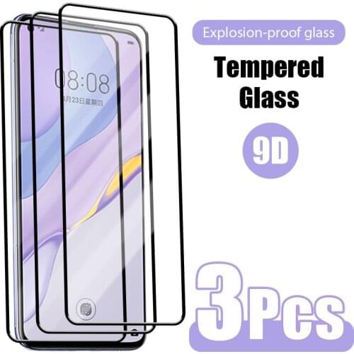 3PC Premium Full Coverage Glass For Huawei Y9S Y8S Y9a Y7a Y8p Y7p Y6p Nova 5T Protective Glass On Huawei Y9 Y7 Y6 Y6 Prime Y5