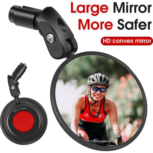 WEST BIKING Wide Range HD Bicycle Rearview Mirror Adjustable Handle Bar Reflector Mountain Bike Blind Spot Cycling Mirror MTB