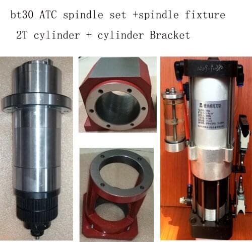 1pcs BT30 spindle motor + 1pcs 2t air cylinder +1set BT30 braket /holder the whole set bt30 cnc milling spindle motor