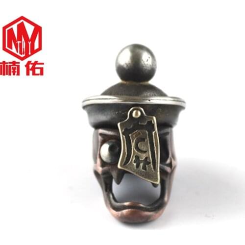 1PCS EDC Paracord Knife Beads Cartoon Q Version Zombie Brass Knife Beads Outdoor Knife Accessories