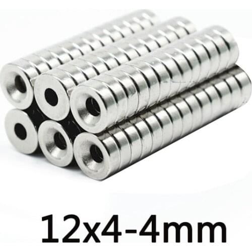 10/20/30/50/100/200/300/500 pcs 12x4-4 N35 Powerful Magnetic 12*4 mm Hole 4mm Countersunk Neodymium Magnet Permanent NdFeB