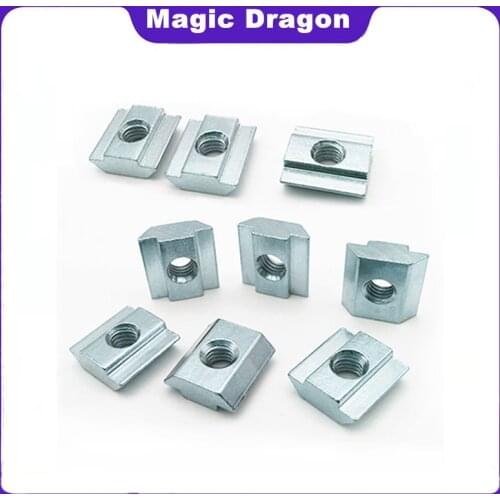 10PCS T Sliding Nut Zinc Coated Plate 2020/3030/4040/4545 Series M3/M4/M5/M6/M8/M10 Aluminum Thread