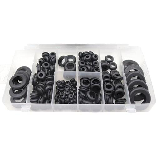 180pcs Rubber Grommet Car Fuse Accessories 8 Popular Sizes Grommet Gasket for Protects Wire Multi-size Practical