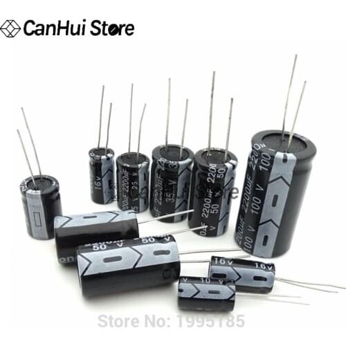 2-50pcs 10V 16V 25V 35V 50V 63V 100V Aluminum Electrolytic Capacitor 100UF 220UF 330UF 470UF 680UF 1000UF 2200UF 3300UF 4700UF