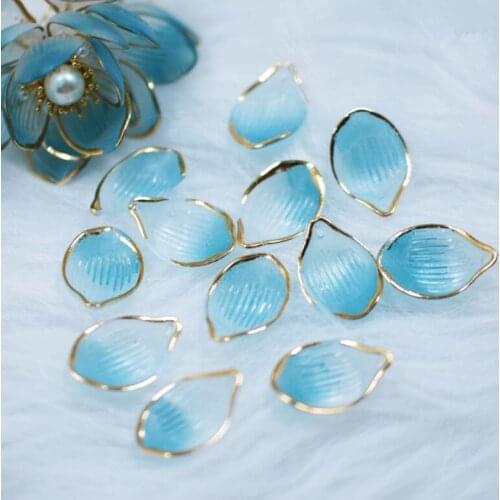 SIXTY TOWFISH 20 Pieces DIY Jewelry Accessory 16*24mm ABS Resin Frosting Gradient Blue/Pink Color Plastic Beads With Hole Bead