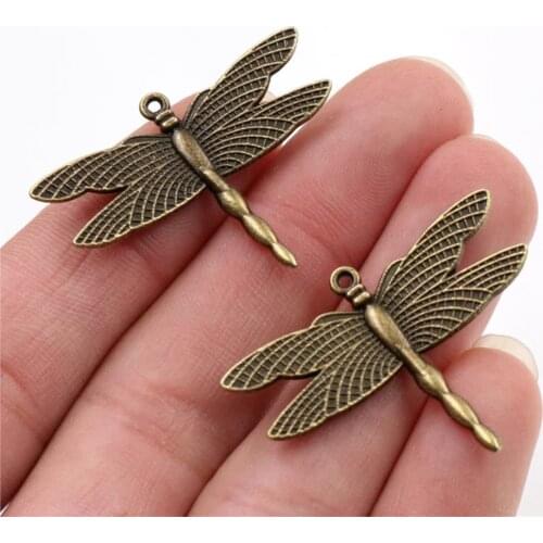 35x27mm 10pcs Antique Bronze Plated Dragonfly Handmade Charms Pendant:DIY for bracelet necklace-Q7-36