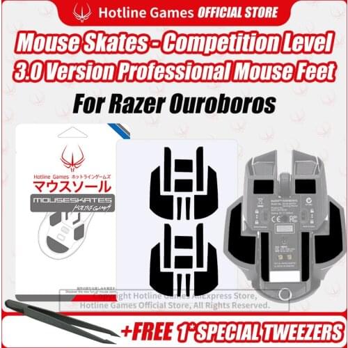 Hotline Games 3.0 Mouse Skates Mouse Feet Replacement for Razer Ouroboros Gaming Mouse,Smooth, Durable,Glide Feet Pads