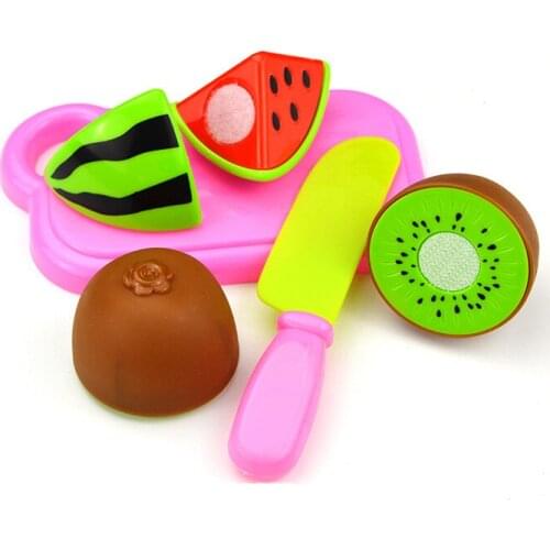 4PC DIY Pretend Play Kitchen Set Toy Cooking Food Cutting Fruit Vegetable Plastic Educational Toy For children Girls Kids Baby