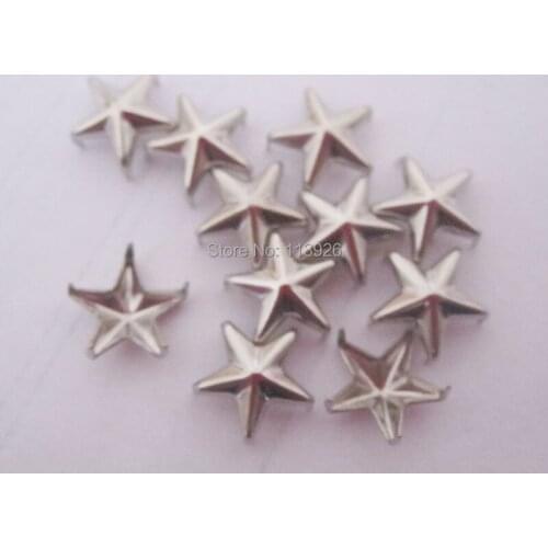 5 claws nickle color 7mm Star Studs Spots Rivets Spikes Bag Belt Leathercraft DIY Nailhead 500pcs/lot