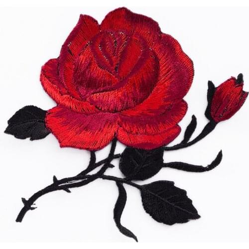 50pcs/Lot Rous Flower Embroidery Patches Letters Clothing Decoration Accessories Diy Iron Heat Transfer Applique Clothes