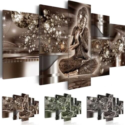 5d DIY handmade Diamond Embroidery Buddhist Golden Buddha diamond mosaic 5pcs set diamond painting cross stitch christmas gift