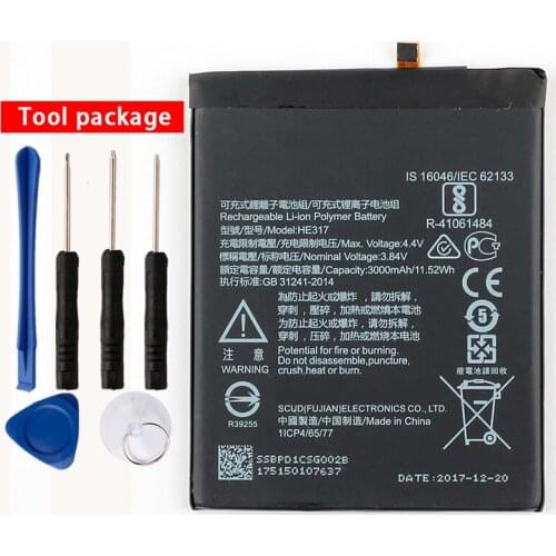 Original HE317 phone battery for Nokia 6 nokia6 N6 TA-1000 TA-1003 HE317 3000mAh