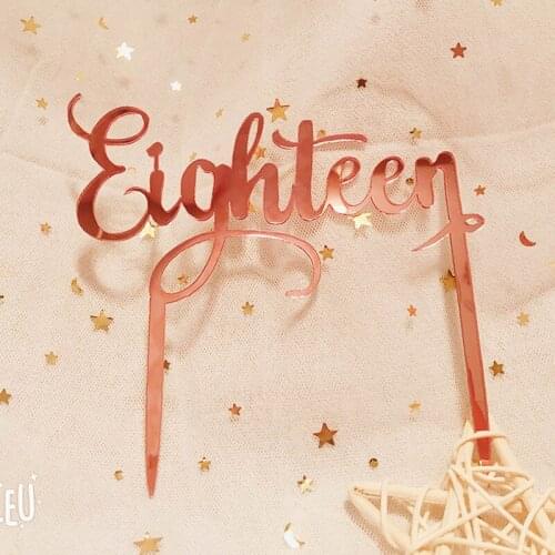 Number Eighteen Acrylic Cake Topper 18 Happy Birthday Acrylic Cake Topper for Anniversary 18th Birthday Party Cake Decorations