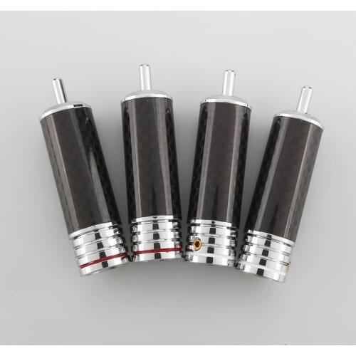 Audiocrast RCA Phono Plug HIFI Analogue cable Plug Carbon Fiber RCA Plug Rhodium Plated DIY