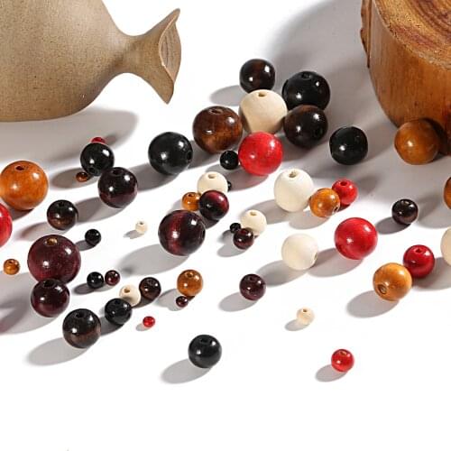Natural Wood Beads 4/6/8/10/12/14/16/18/20mm Round Loose Spacer Wooden Beads For Bracelets Jewelry Making DIY Crafts