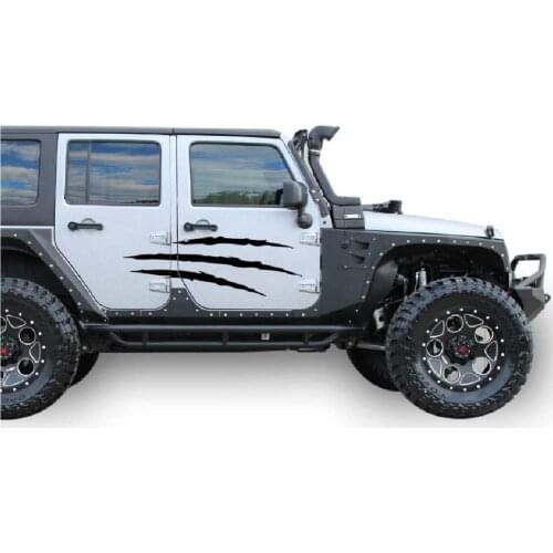 For 2X Door Claw Scratches Decal Sticker Graphic Compatible with Jeep Wrangler JK Unlimited 2007-2016