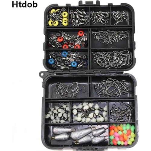 196pcs/lot Fishing And Fishing Set Box Tackle Box Small Clear Plastic Waterproof Hook Lure Bait Box Fishing emerillon carpe