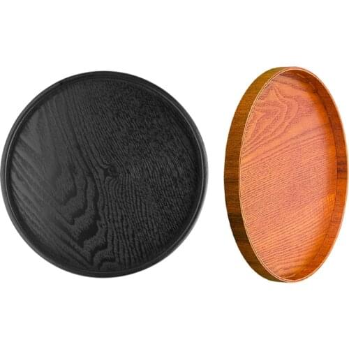 Round Solid Wooden Tea Table Tray Coffee Snack Food Meals Chinese Tea Serving Tray Traditional Bamboo Kung Fu Tray