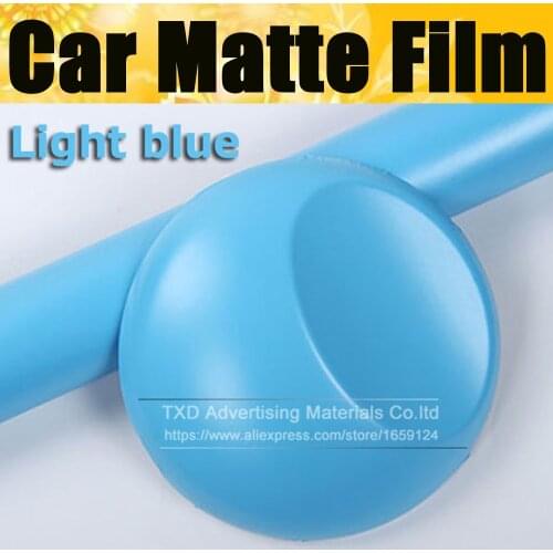 10/20/30/40/50/60X152CM/Lot Premium quality Light blue matte vinyl car sticker with air free bubbles light blue matt sticker
