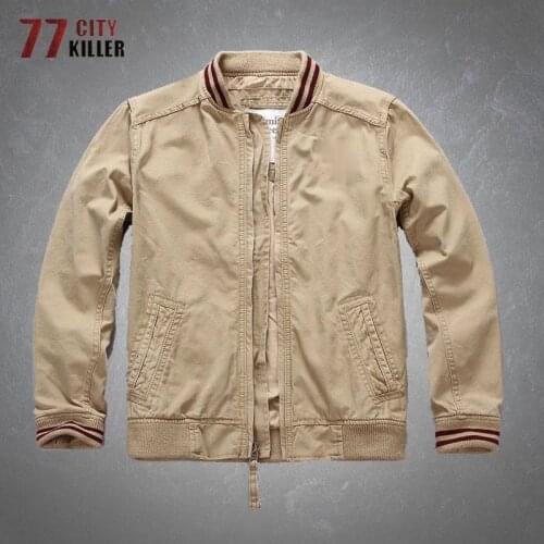 Cargo Jacket Men Casual Wear-resistant Stand Collar Water Wash Cotton Coats Male Outdoor Army Combat Bomber Military Mens Jacket