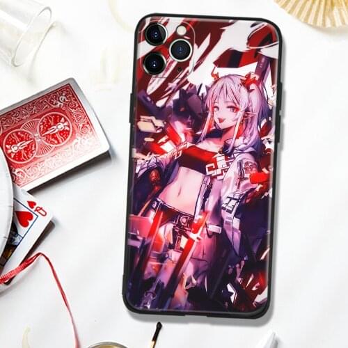 Nian Arknights Soft Silicone Tempered Glass Phone Case Cover Shell For iPhone SE 6 6s 7 8 Plus X XR XS 11 12 Mini Pro Max