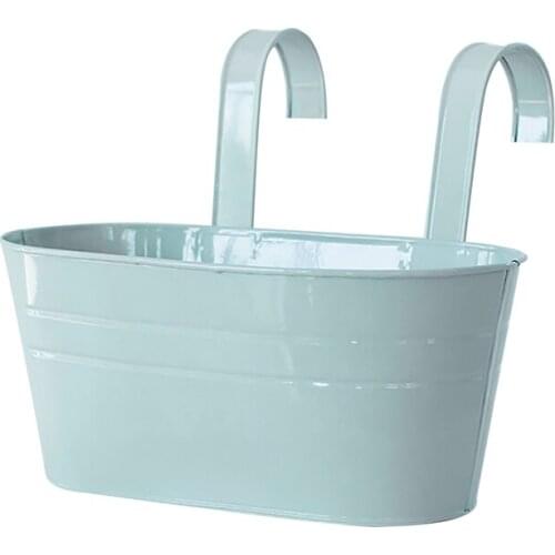 Wall Hanging Flower Pots Home Oval Metal Plant Flower Pot Garden Bonsai Decor Bucket Plant Holder Basket Multi-color