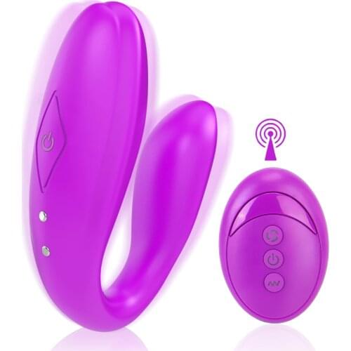 OLO Wireless Remote Control 10 Frequency G Spot Vibrator Dual Motor Clitoris Stimulator U Shape Silicone Sex Toy for Women
