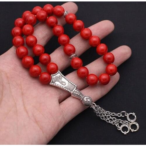 Ottoman Turkish Prayer 33 red beads tasbih bracelets muslim Tasbih Rosary