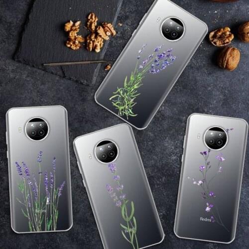 Simple Lavender Purple Flowers Phone Case Transparent for Xiaomi mi Redmi note 10 t 8 9 pro lite 11 Samsung S 8 9 10 20
