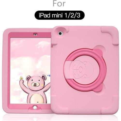EVA Shockproof Kids Handle Foam Case Cover Stand For iPad Mini 1 2 3 Cute Good Protect pink purple brown