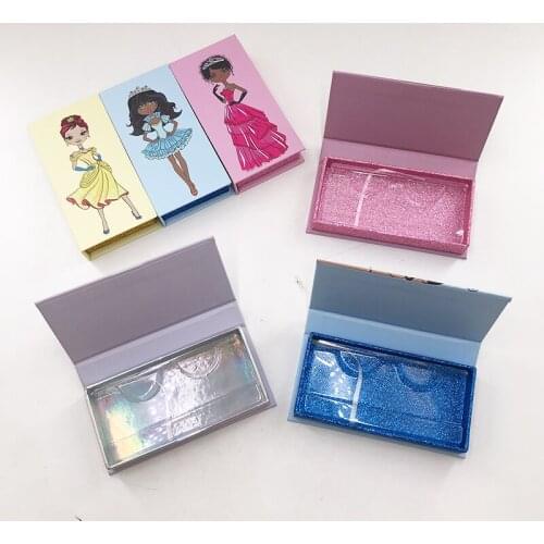 Empty Girl Lash Boxes With Clear Tray For Strip Dramatic Eyelashes 16mm-27mm Lashes 10/30/50pcs Custom Private Label Packaging