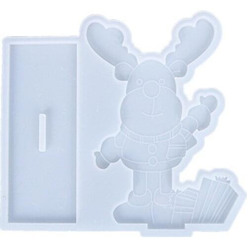 Christmas Theme Epoxy Resin Mold Xmas Elk Silicone Mould DIY Crafts Home Party Table Decor Ornaments Casting Tools