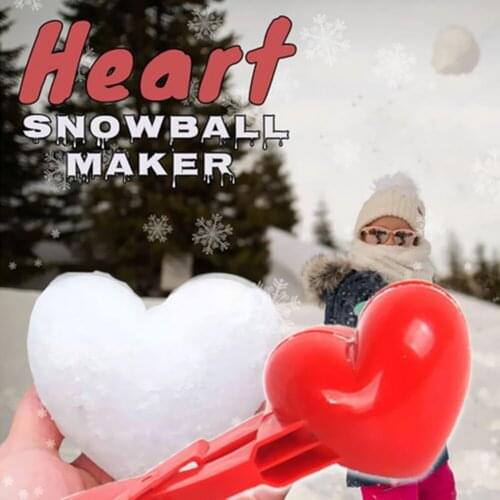 Heart Snowball Maker Winter Plastic Snowball Maker Clip Kids Adult Outdoor Sand Snow Ball Mold Toys Snown Fight Clip Toy