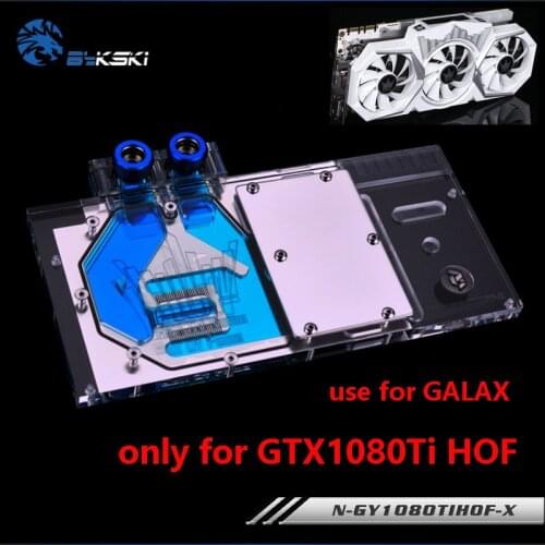 BYKSKI Water Block use for GALAX GTX1080TI Hall of Fame/ GTX1080TI HOF Limit Edition /Full Cover Graphics Card Copper Block RGB