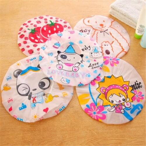 1P Color Random Adult waterproof shower cap Cartoon Shower Hat Wrapped Towel Bathing Cap Bathroom Accessories Waterproof Bathing