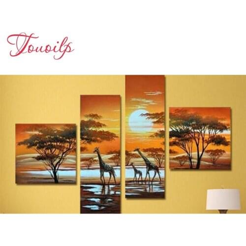 Needlework Diamond Embroidery Diy 5d Diamond Painting Cross Stitch Picture Of Rhinestone Full Diamond giraffe multigang figure