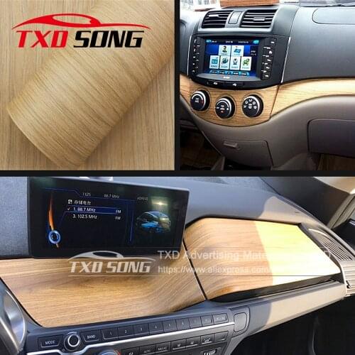 W1391 wood grain vinyl sticker decal roll car interior DIY film wrap self adhesive pvc carbon car decoration 10/20/30/40/50/60CM