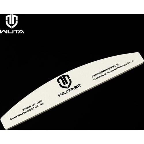 WUTA New 1 Pcs Emery Grit Sanding Sticks Grey 100/180 Grit Double Sided Emery Board For Leather Craft Tools Edge Polished