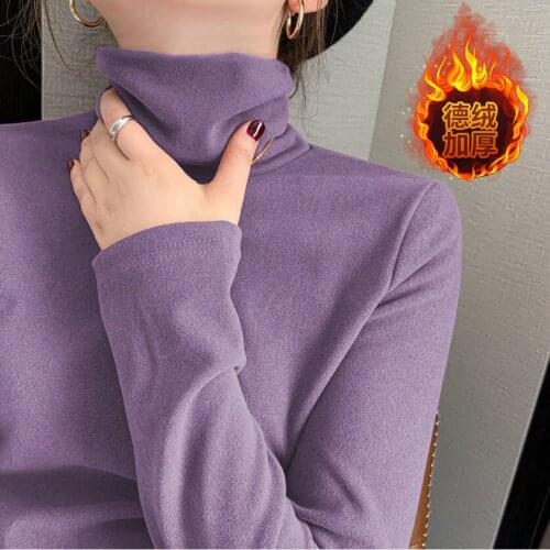 Woman Tshirts Dralon Turtleneck Womens Autumn and Winter Long Sleeve T-shirt Womens Top Ropa Mujer Camisetas