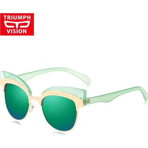 TRIUMPH VISION Fashion Oversize Cat Eye Women Sunglasses Brand Designer Shades New Goggle UV400 Women Sun Glasses Eyewear