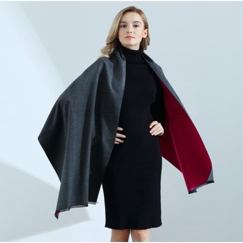 Winter Scarf Women Shawls Wraps Fashion Solid Warm Cape Thick Cashmere-Like Scarves Pashmina Lady Neck Head Stoles Bandana Men