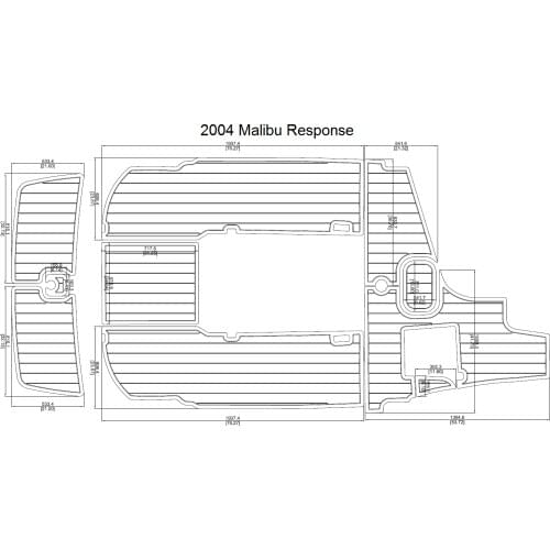 2004 Malibu Response Swim Step & Cockpit Pad Boat EVA Teak Decking 1/4" 6mm